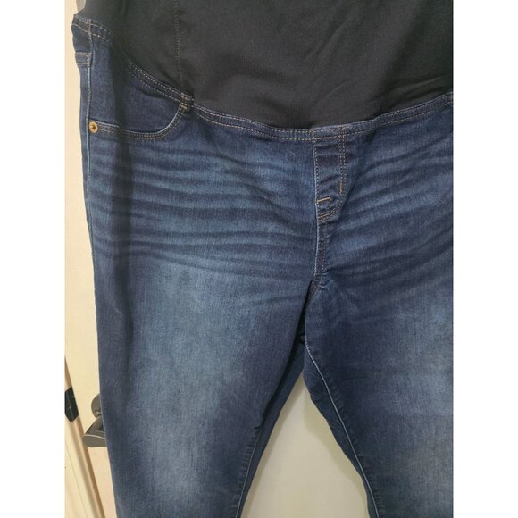 Isabel Maternity by Ingrid & Isabel Size 16/33R Blue Skinny Jeans Over Belly - Picture 4 of 14